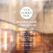 Custom Business Logo Opening Hour Professional Fensteraufkleber (Blatt 2)