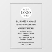 Custom Business Logo Opening Hour Professional Fensteraufkleber (Blatt)