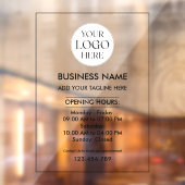 Custom Business Logo Opening Hour Professional Fensteraufkleber (Blatt 2)