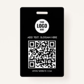 Custom Business Logo Professional Simple White Ausweis (Vorderseite)