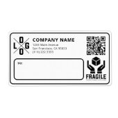 Custom Business Logo QR code Fragile Warn Shipping (Vorne)