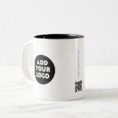 Custom Business logo QR code website Zweifarbige Tasse (Vorderseite Links)