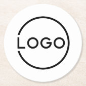 Custom Business Logo Runder Pappuntersetzer (Vorderseite)