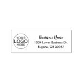 Custom Business Logo Script Modern Address Gummistempel (Prägung)