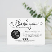 Custom Business Logo Social Media Heart Script als Einladung (Stehend Vorderseite)