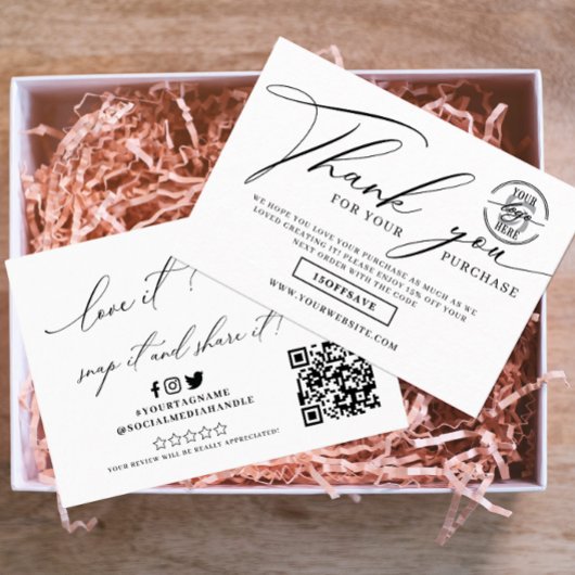 Custom Business Logo Social Media Vielen Dank Begleitkarte