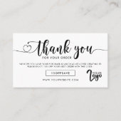 Custom Business Logo Social Media Vielen Dank Visitenkarte (Vorderseite)