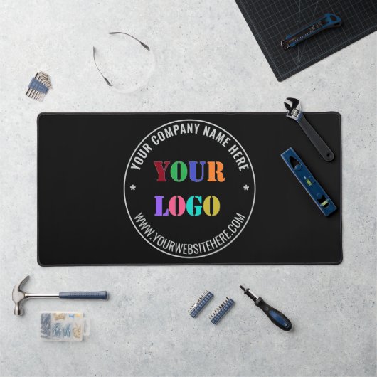 Custom Business Logo Text Branded Desk Mat Example Schreibtischunterlage (Arbeitsplatz)