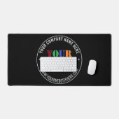 Custom Business Logo Text Branded Desk Mat Example Schreibtischunterlage (Tastatur & Maus)
