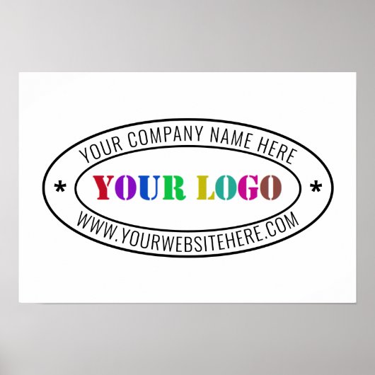 Custom Business Logo Text Company Poster Stamp (Vorne)