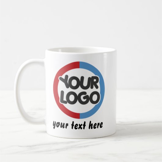 Custom Business Logo Text Mug for Businesses Gift Kaffeetasse (Links)