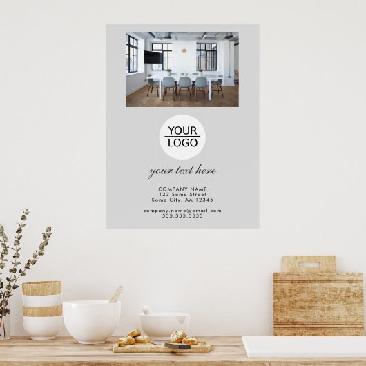 Custom Business Logo & Text Office Poster (Küche)