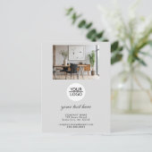 Custom Business Logo & Text Office Postkarte (Stehend Vorderseite)