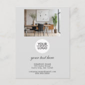 Custom Business Logo & Text Office Postkarte (Vorderseite)