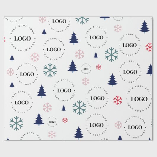 Custom Business Logo Weihnachtsbaum Geschenk Schne Geschenkpapier (Flach)