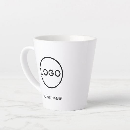 Custom Business Logo with Custom Text Coffee Mug Milchtasse (Linke Ecke)