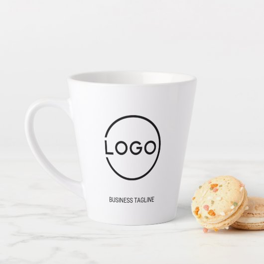 Custom Business Logo with Custom Text Coffee Mug Milchtasse (Beispiel)
