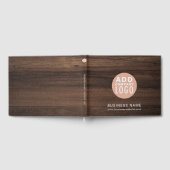 Custom Business Logo Wood Look Rustic Gästebuch (Voll)