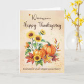Custom Business Name All of Us Thanksgiving Karte (Gelbe Blume)
