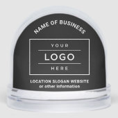 Custom Business Name and Logo Black Branded Schneekugeln (Vorderseite)