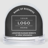 Custom Business Name and Logo Black Branded Schneekugeln (Rückseite)