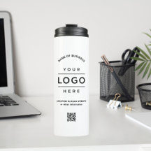 Custom Business Name QR Code Logo White Branded