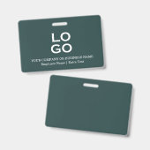 Custom Business or Company Logo & Title Pine Green Ausweis (Vorder- & Rückseite)