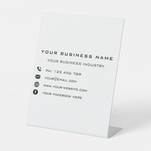 Custom Business Pedestal Sign Company Promotional Sockelschild (Vorderseite)