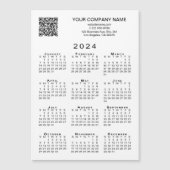 Custom Business QR Code 2024 Calendar Magnet Card (Vorderseite)