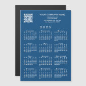 Custom Business QR Code 2025 Calendar Blue Magnet (Vorne/Hinten)