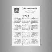 Custom Business QR Code 2025 Calendar Magnet Card