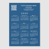 Custom Business QR Code 2026 Calendar Blue Magnet (Vorderseite)