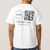 Custom Business QR Code Logo Front Back Crew Staff T-Shirt (Rückseite)
