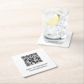 Custom Business QR Code Rechteckiger Pappuntersetzer (Vor Ort)