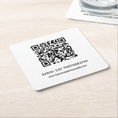 Custom Business QR Code Rechteckiger Pappuntersetzer (angewinkelt)