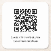Custom Business QR Code Rechteckiger Pappuntersetzer (Vorderseite)
