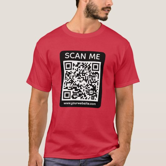 Custom Business QR Code Scan Me T-Shirt (Vorderseite)