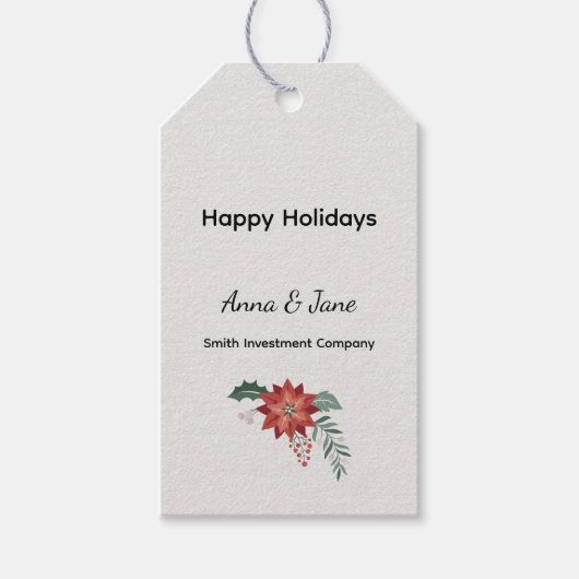 Custom Business Red Holiday Flower Bough Holiday Geschenkanhänger (Vorderseite)