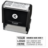 Custom Business Return Address & Company Logo Seal Permastempel