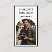 Custom Business Review QR Code Logo Visitenkarte (Vorderseite)