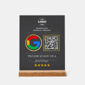 Custom Business Review Sign with QR Code & Logo Acrylschild (Vorderseite)