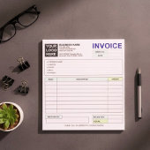 Custom Business Sales Invoice Forms, Company Logo Notizblock