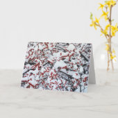 Custom Business Snow Branches Berries Holiday Karte (Gelbe Blume)