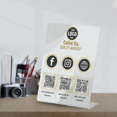 Custom Business Social Media QR Code-Zeichen - Red Sockelschild