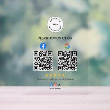 Custom Business Social Review Acrylic Sign with QR