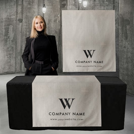 Custom Business Table Runner Banner Beige Linen Wandteppich