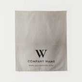 Custom Business Table Runner Banner Beige Linen Wandteppich (Vorderseite)