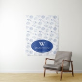Custom Business Table Runner Banner Blue Seashells Wandteppich (Beispiel)
