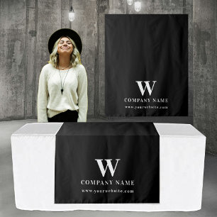 Custom Business Table Runner Banner Elegant Black Wandteppich