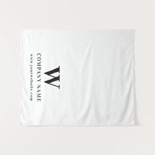 Custom Business Table Runner Banner elegant weiß Wandteppich (Vorderseite (Horizontal))